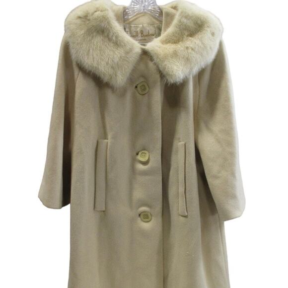 Vintage RARE Everitt-Buelow Wool Coat with Fur Collar 50s Union Made MCM Large - Picture 2 of 16